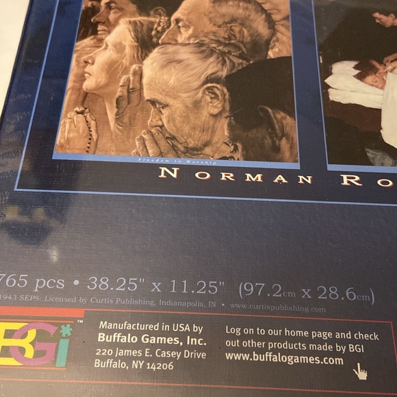Buffalo Games New 750 Piece Panoramic Puzzle Norman Rockwell The Four Freedoms - Picture 7 of 7